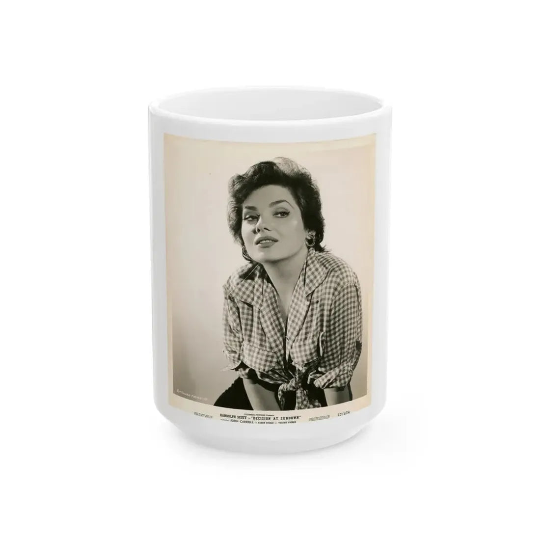 Valerie French #11 (Vintage Female Icon) White Coffee Mug 15oz - Go Mug Yourself