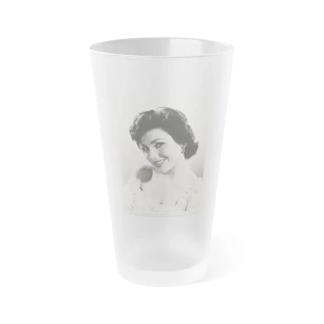 Valerie French #14 (Vintage Female Icon) Frosted Pint Glass 16oz 16oz Frosted - Go Mug Yourself