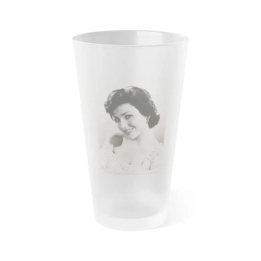 Valerie French #14 (Vintage Female Icon) Frosted Pint Glass 16oz 16oz Frosted - Go Mug Yourself