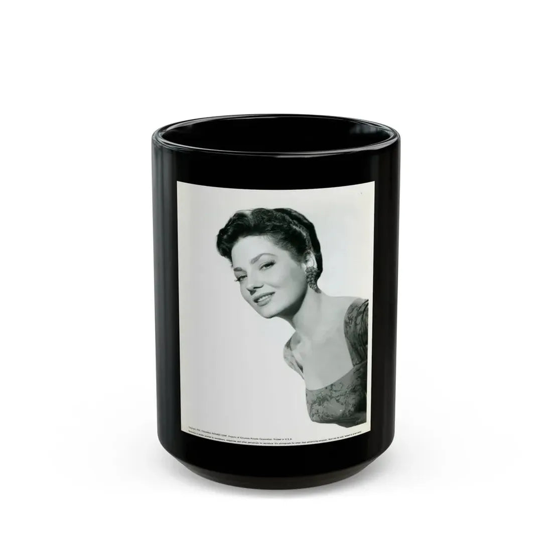 Valerie French #15 (Vintage Female Icon) Black Coffee Mug 15oz - Go Mug Yourself