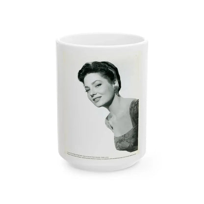 Valerie French #15 (Vintage Female Icon) White Coffee Mug 15oz - Go Mug Yourself