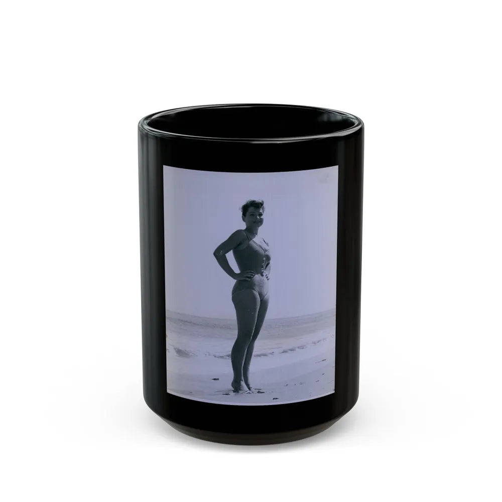 Valerie French #19 (Vintage Female Icon) Black Coffee Mug-15oz-Go Mug Yourself