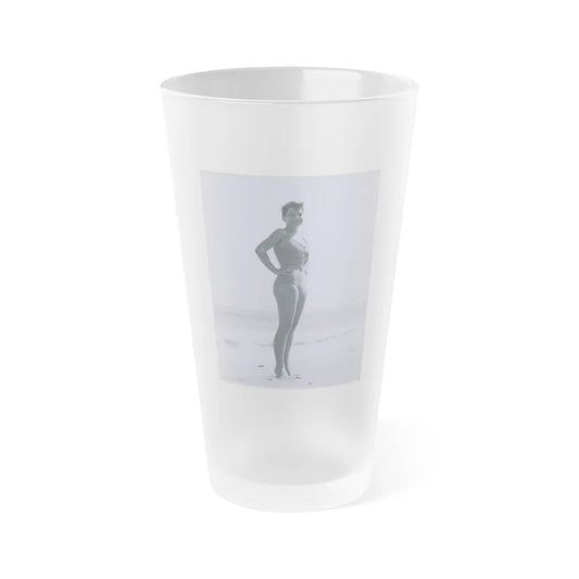 Valerie French #19 (Vintage Female Icon) Frosted Pint Glass 16oz-16oz-Frosted-Go Mug Yourself