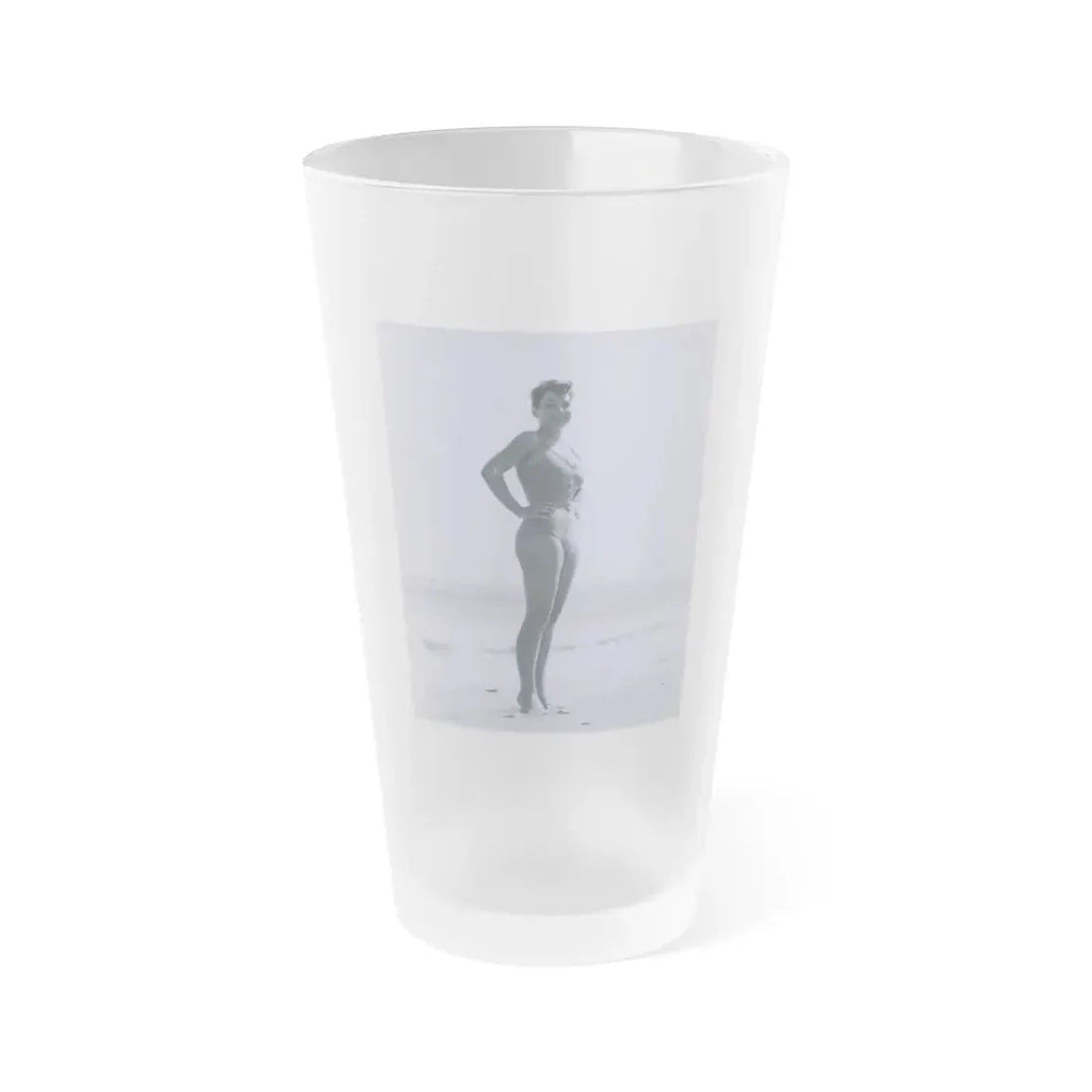 Valerie French #19 (Vintage Female Icon) Frosted Pint Glass 16oz 16oz Frosted - Go Mug Yourself