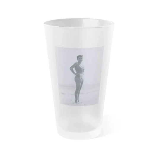 Valerie French #19 (Vintage Female Icon) Frosted Pint Glass 16oz 16oz Frosted - Go Mug Yourself