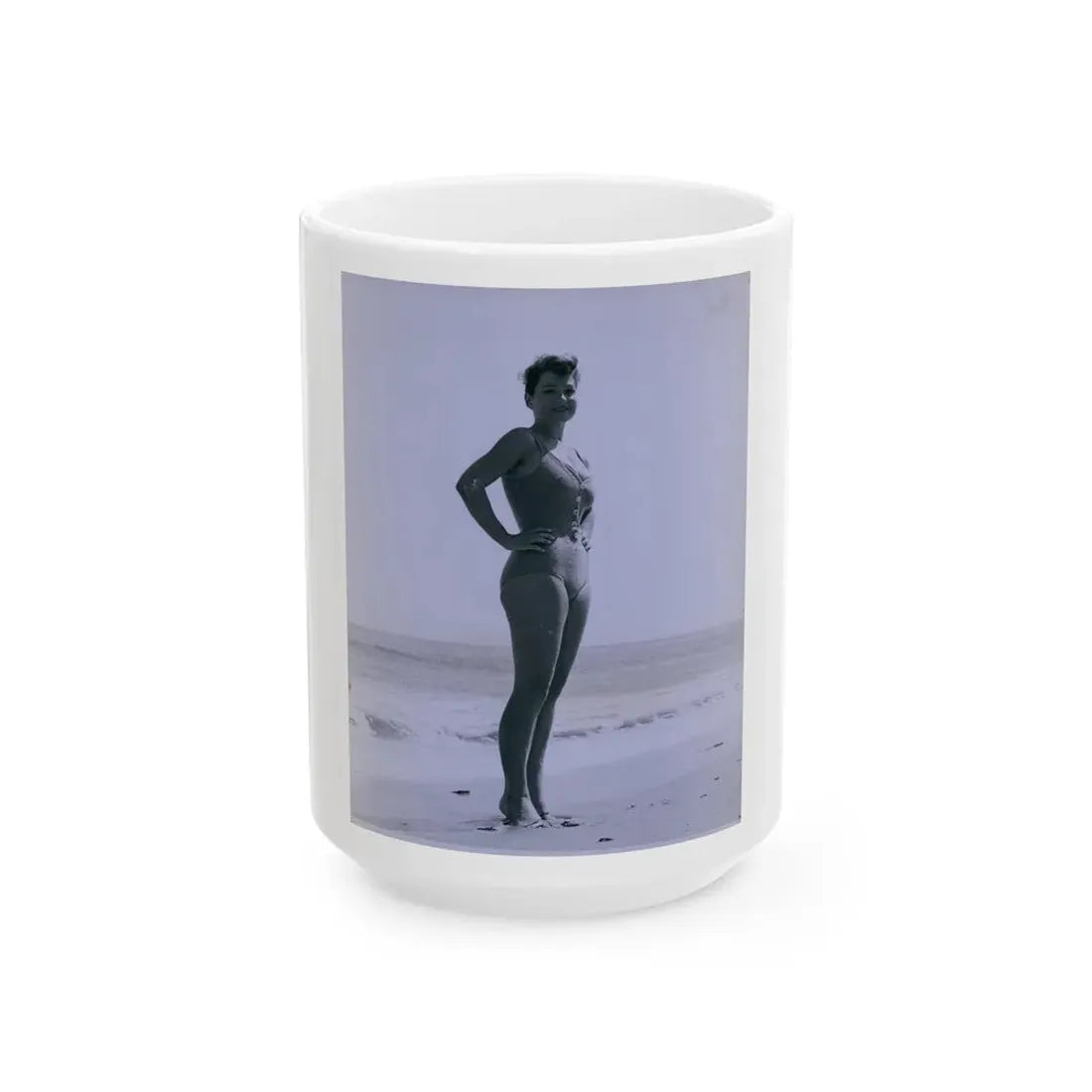 Valerie French #19 (Vintage Female Icon) White Coffee Mug 15oz - Go Mug Yourself