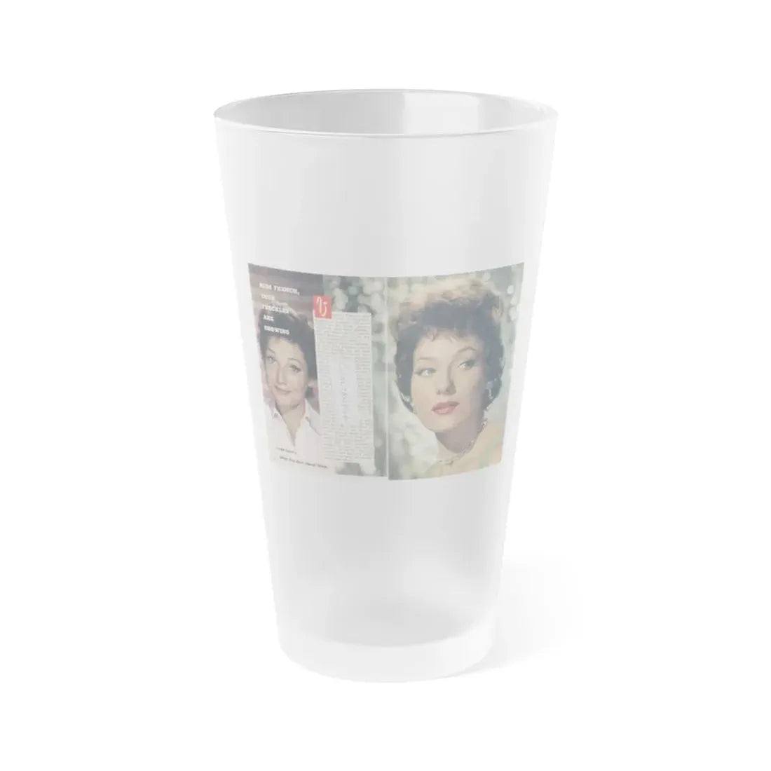 Valerie French #21 (Vintage Female Icon) Frosted Pint Glass 16oz 16oz Frosted - Go Mug Yourself