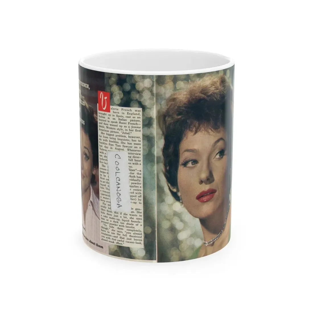 Valerie French #21 (Vintage Female Icon) White Coffee Mug 11oz - Go Mug Yourself