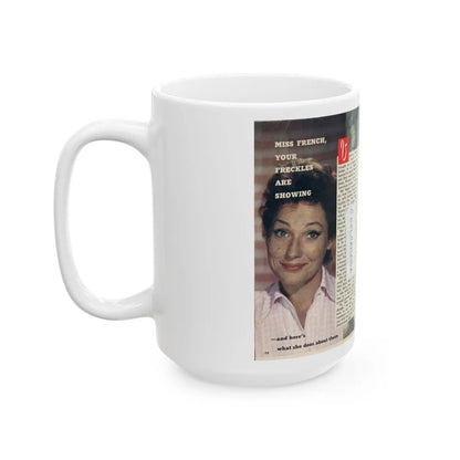 Valerie French #21 (Vintage Female Icon) White Coffee Mug-Go Mug Yourself