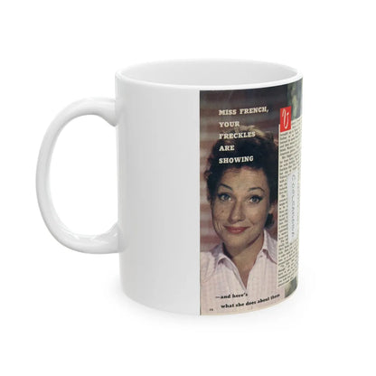 Valerie French #21 (Vintage Female Icon) White Coffee Mug-Go Mug Yourself