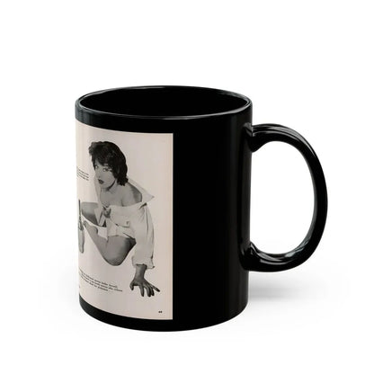 Valerie French #37 - [Pages 48 & 49] Pages 1 & 2 of 2 with, Valerie+3 B&W Photos & 3 Captions from Gay Blade Magazine Dec. '56 (Vintage Female Icon) Black Coffee Mug - Go Mug Yourself