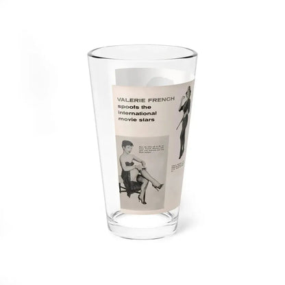 Valerie French #37 - [Pages 48 & 49] Pages 1 & 2 of 2 with, Valerie+3 B&W Photos & 3 Captions from Gay Blade Magazine Dec. '56 (Vintage Female Icon) Pint Glass 16oz - Go Mug Yourself