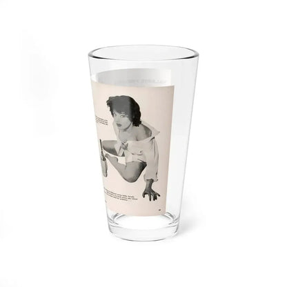 Valerie French #37 - [Pages 48 & 49] Pages 1 & 2 of 2 with, Valerie+3 B&W Photos & 3 Captions from Gay Blade Magazine Dec. '56 (Vintage Female Icon) Pint Glass 16oz - Go Mug Yourself