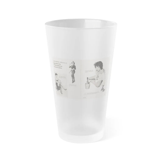 Valerie French #37 - [Pages 48 & 49] Pages 1 & 2 of 2 with, Valerie+3 B&W Photos & 3 Captions from Gay Blade Magazine Dec. '56 (Vintage Female Icon) Frosted Pint Glass 16oz-16oz-Frosted-Go Mug Yourself