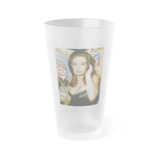 Valerie Leon #24 (Vintage Female Icon) Frosted Pint Glass 16oz-16oz-Frosted-Go Mug Yourself