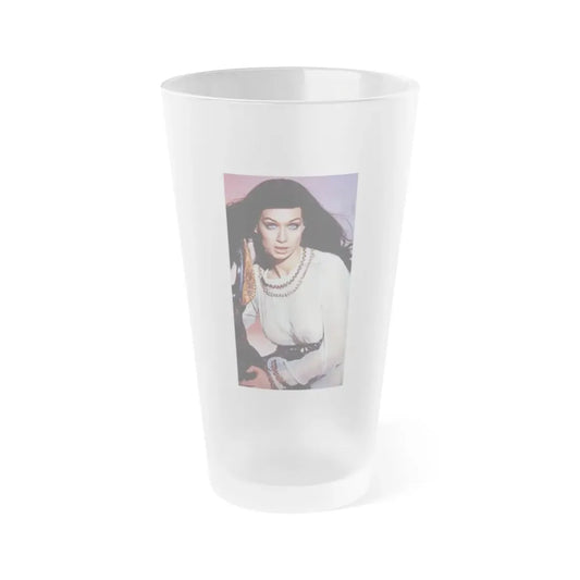 Valerie Leon #36 - See through top (Vintage Female Icon) Frosted Pint Glass 16oz 16oz Frosted - Go Mug Yourself