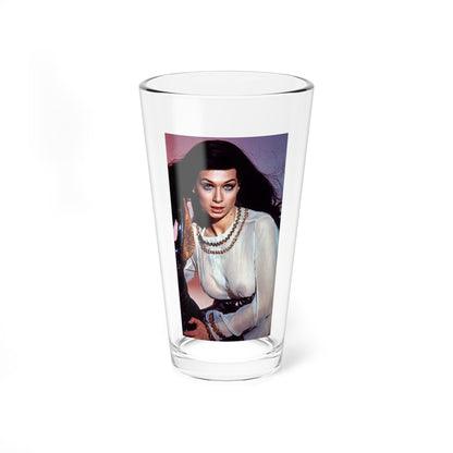 Valerie Leon #36 - See through top (Vintage Female Icon) Pint Glass 16oz-16oz-Go Mug Yourself