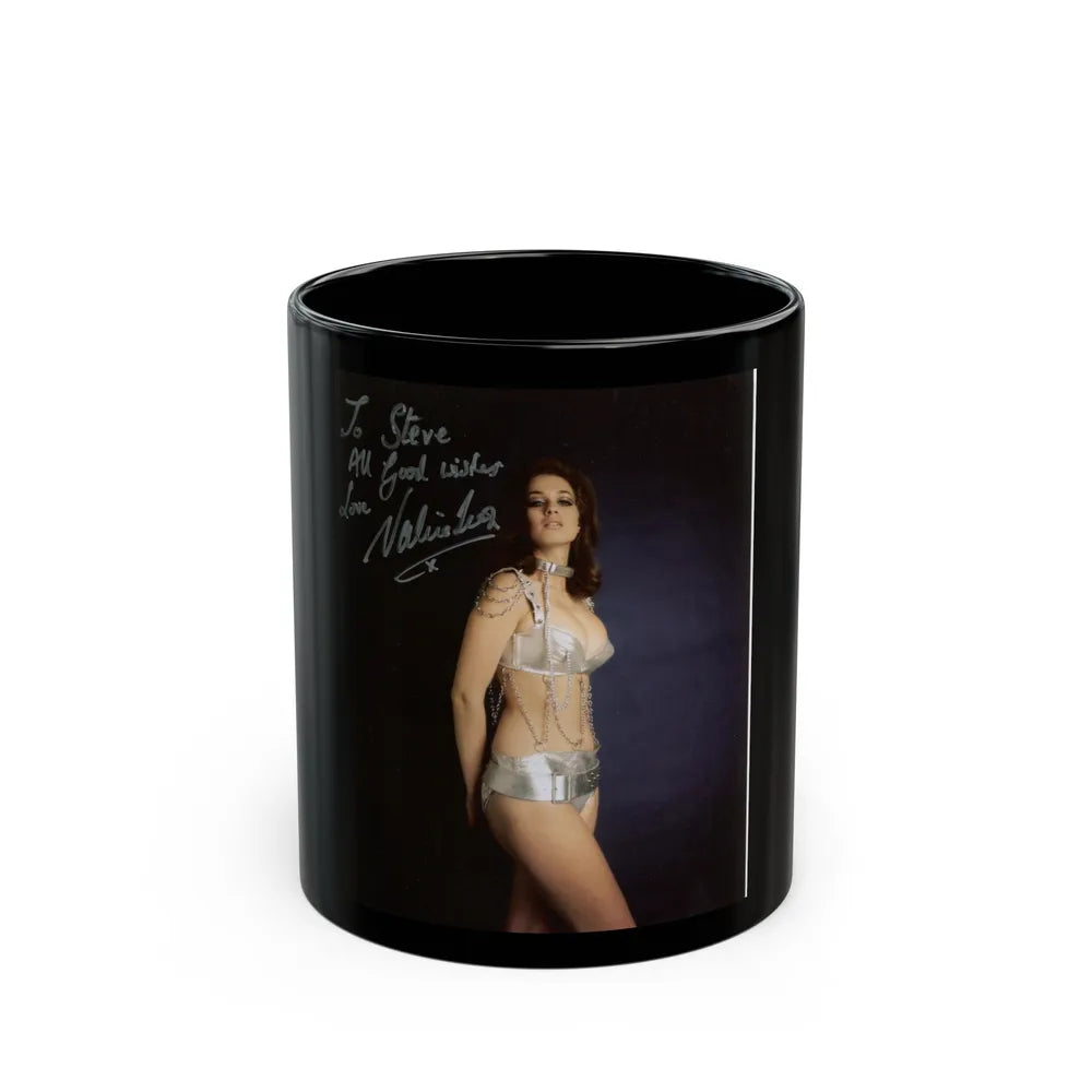 Valerie Leon #48 (Vintage Female Icon) Black Coffee Mug-11oz-Go Mug Yourself