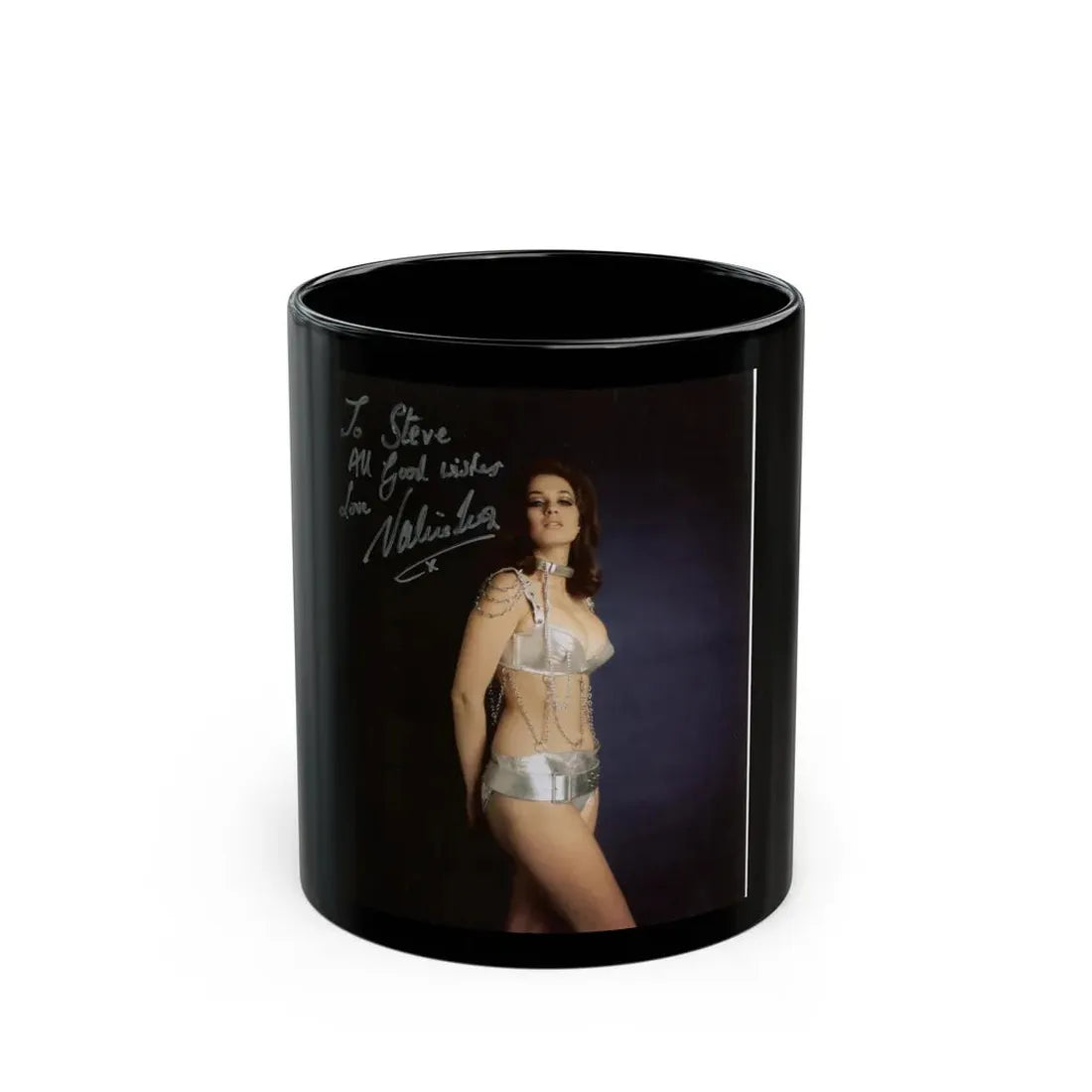 Valerie Leon #48 (Vintage Female Icon) Black Coffee Mug 11oz - Go Mug Yourself