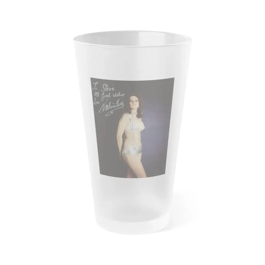 Valerie Leon #48 (Vintage Female Icon) Frosted Pint Glass 16oz 16oz Frosted - Go Mug Yourself