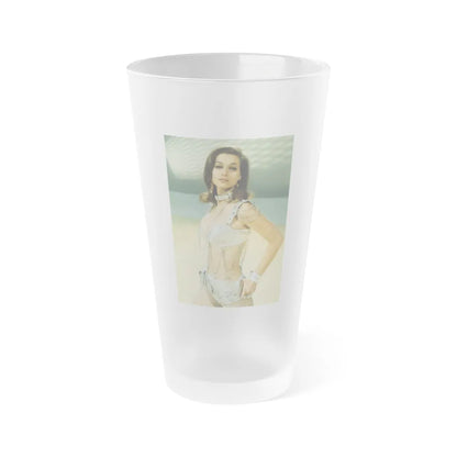 Valerie Leon #50 (Vintage Female Icon) Frosted Pint Glass 16oz-16oz-Frosted-Go Mug Yourself