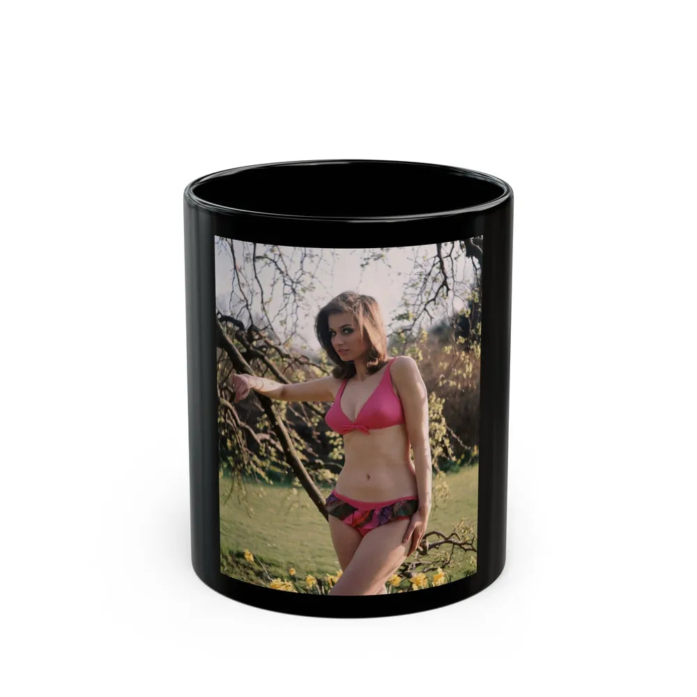 Valerie Leon #54 (Vintage Female Icon) Black Coffee Mug-11oz-Go Mug Yourself