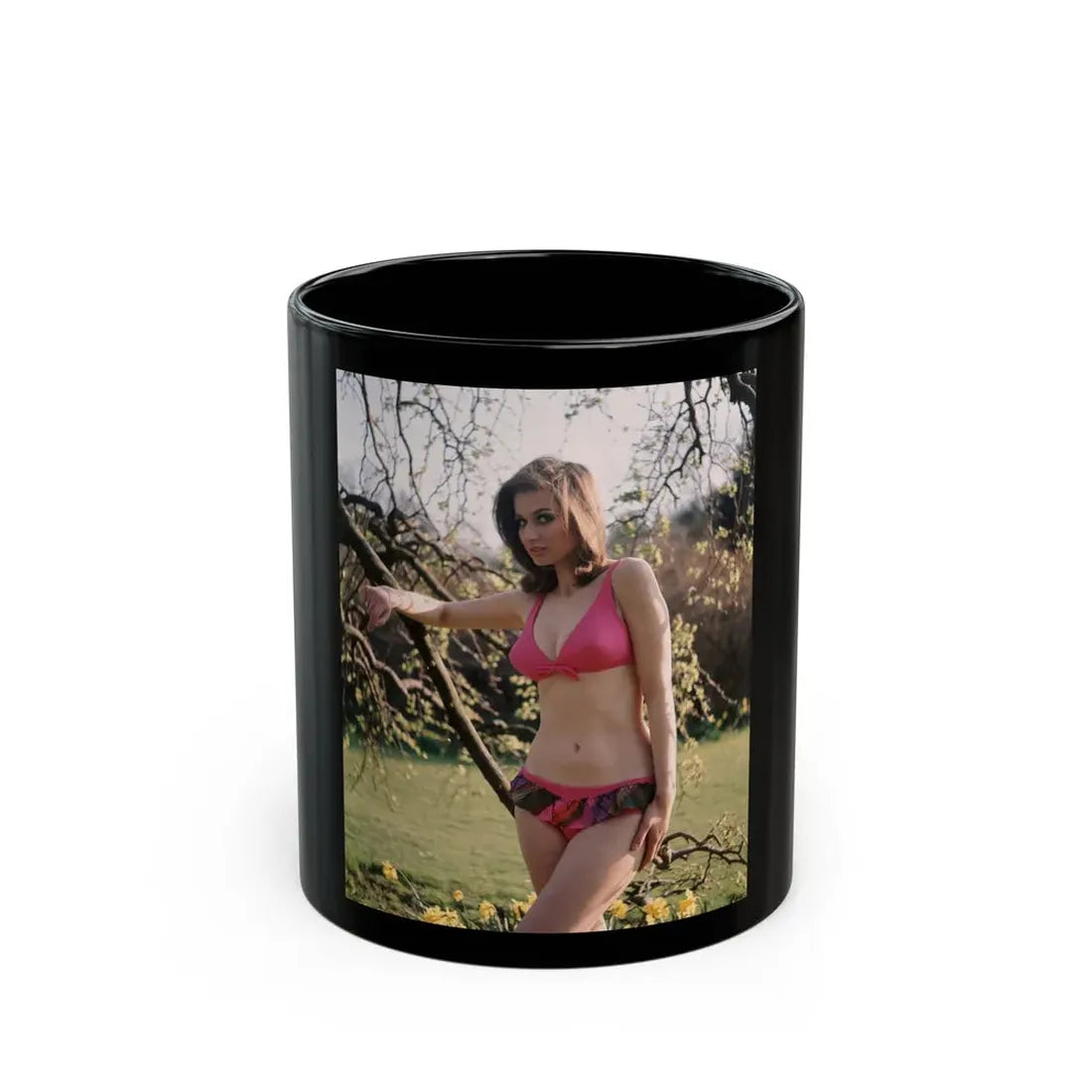 Valerie Leon #54 (Vintage Female Icon) Black Coffee Mug 11oz - Go Mug Yourself