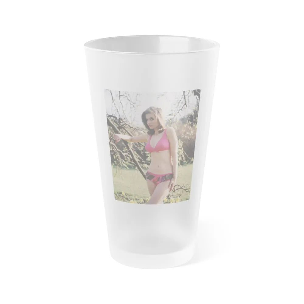 Valerie Leon #54 (Vintage Female Icon) Frosted Pint Glass 16oz-16oz-Frosted-Go Mug Yourself