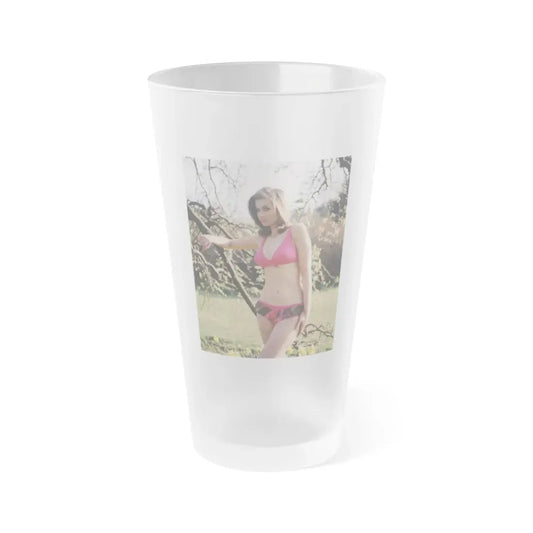 Valerie Leon #54 (Vintage Female Icon) Frosted Pint Glass 16oz 16oz Frosted - Go Mug Yourself