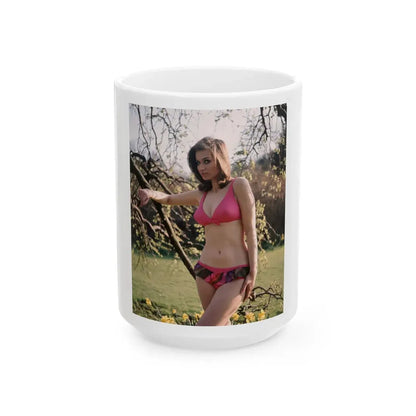 Valerie Leon #54 (Vintage Female Icon) White Coffee Mug 15oz - Go Mug Yourself