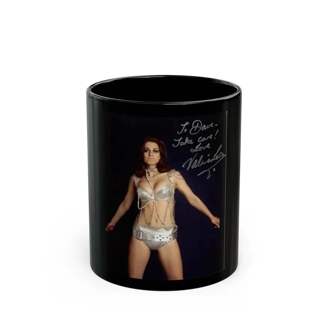 Valerie Leon #57 (Vintage Female Icon) Black Coffee Mug 11oz - Go Mug Yourself