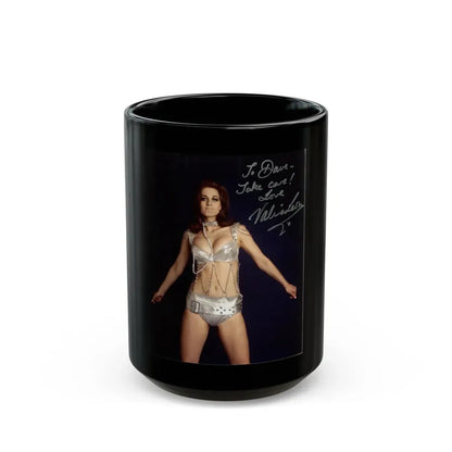 Valerie Leon #57 (Vintage Female Icon) Black Coffee Mug 15oz - Go Mug Yourself