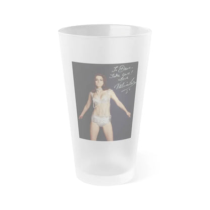 Valerie Leon #57 (Vintage Female Icon) Frosted Pint Glass 16oz-16oz-Frosted-Go Mug Yourself