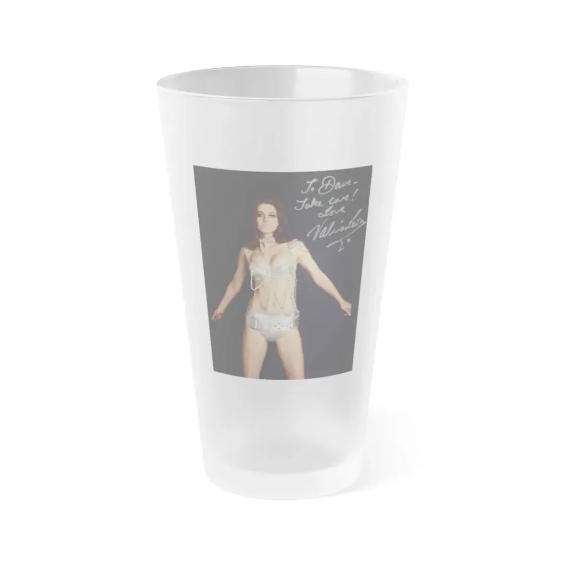 Valerie Leon #57 (Vintage Female Icon) Frosted Pint Glass 16oz 16oz Frosted - Go Mug Yourself
