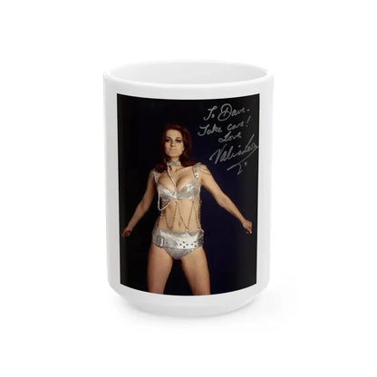 Valerie Leon #57 (Vintage Female Icon) White Coffee Mug 15oz - Go Mug Yourself