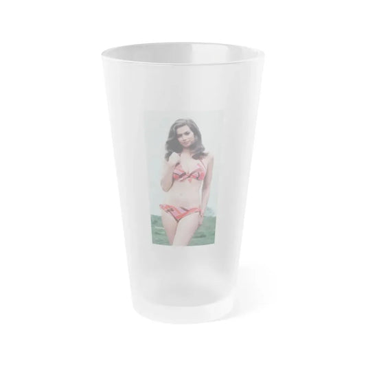 Valerie Leon #58 (Vintage Female Icon) Frosted Pint Glass 16oz 16oz Frosted - Go Mug Yourself