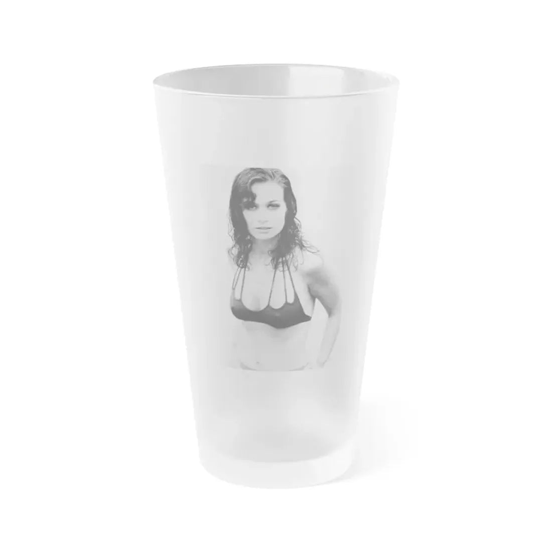 Valerie Leon #63 (Vintage Female Icon) Frosted Pint Glass 16oz 16oz Frosted - Go Mug Yourself