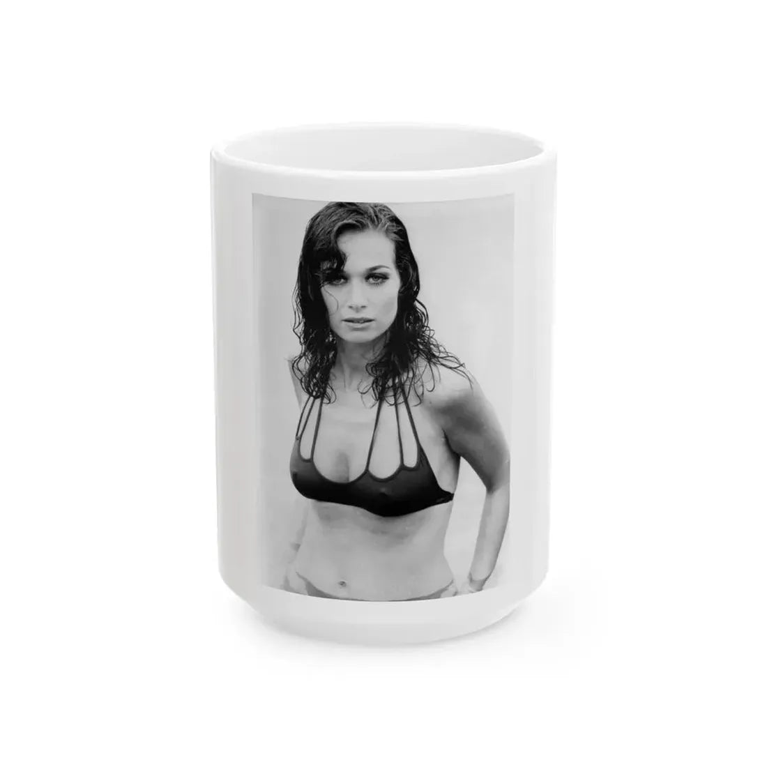 Valerie Leon #63 (Vintage Female Icon) White Coffee Mug 15oz - Go Mug Yourself