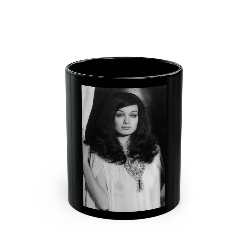 Valerie Leon #65 (Vintage Female Icon) Black Coffee Mug-11oz-Go Mug Yourself