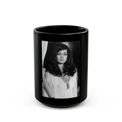 Valerie Leon #65 (Vintage Female Icon) Black Coffee Mug-15oz-Go Mug Yourself