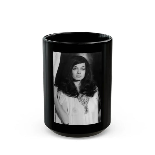 Valerie Leon #65 (Vintage Female Icon) Black Coffee Mug 15oz - Go Mug Yourself