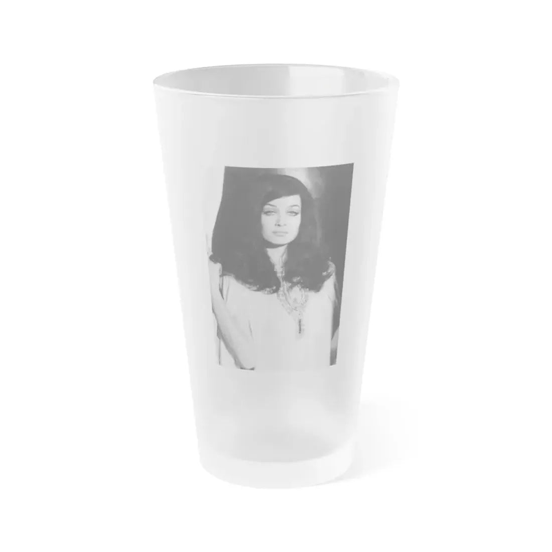 Valerie Leon #65 (Vintage Female Icon) Frosted Pint Glass 16oz 16oz Frosted - Go Mug Yourself