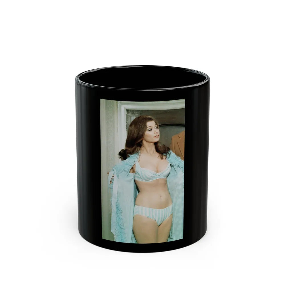 Valerie Leon #66 (Vintage Female Icon) Black Coffee Mug-11oz-Go Mug Yourself