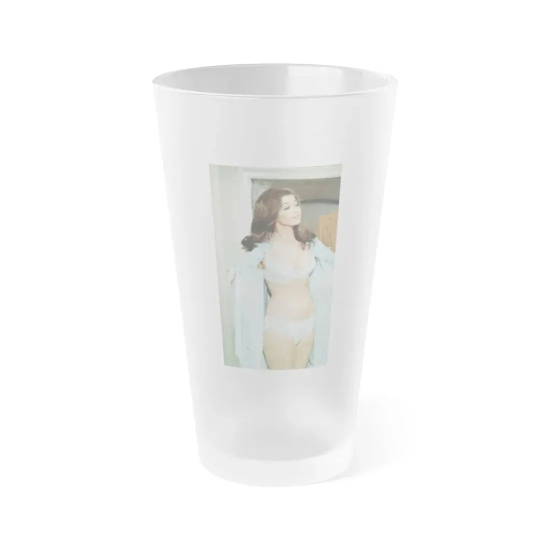 Valerie Leon #66 (Vintage Female Icon) Frosted Pint Glass 16oz 16oz Frosted - Go Mug Yourself