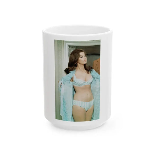 Valerie Leon #66 (Vintage Female Icon) White Coffee Mug 15oz - Go Mug Yourself