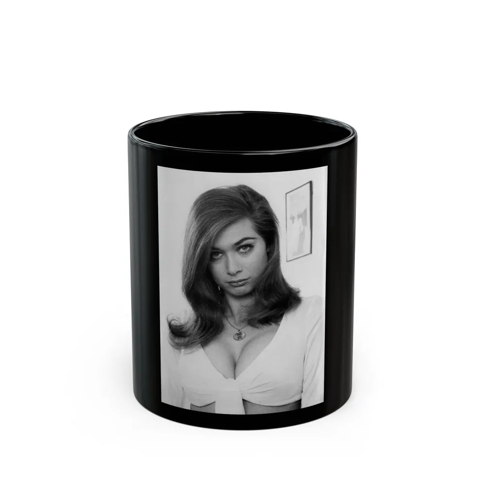 Valerie Leon #67 (Vintage Female Icon) Black Coffee Mug-11oz-Go Mug Yourself