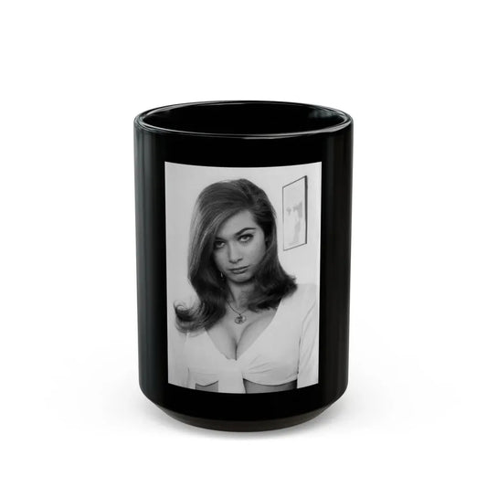 Valerie Leon #67 (Vintage Female Icon) Black Coffee Mug 15oz - Go Mug Yourself