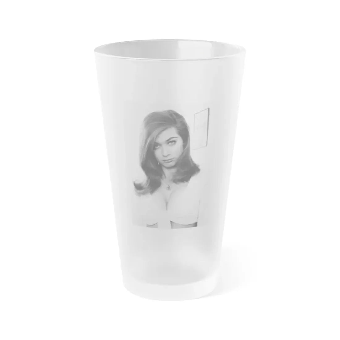 Valerie Leon #67 (Vintage Female Icon) Frosted Pint Glass 16oz 16oz Frosted - Go Mug Yourself