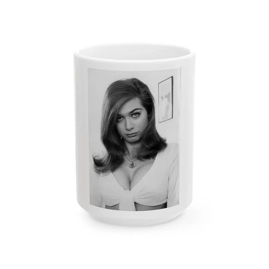 Valerie Leon #67 (Vintage Female Icon) White Coffee Mug 15oz - Go Mug Yourself