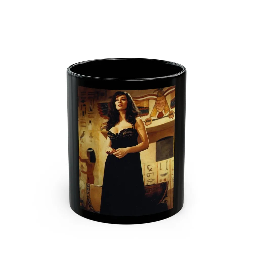 Valerie Leon #68 (Vintage Female Icon) Black Coffee Mug-11oz-Go Mug Yourself